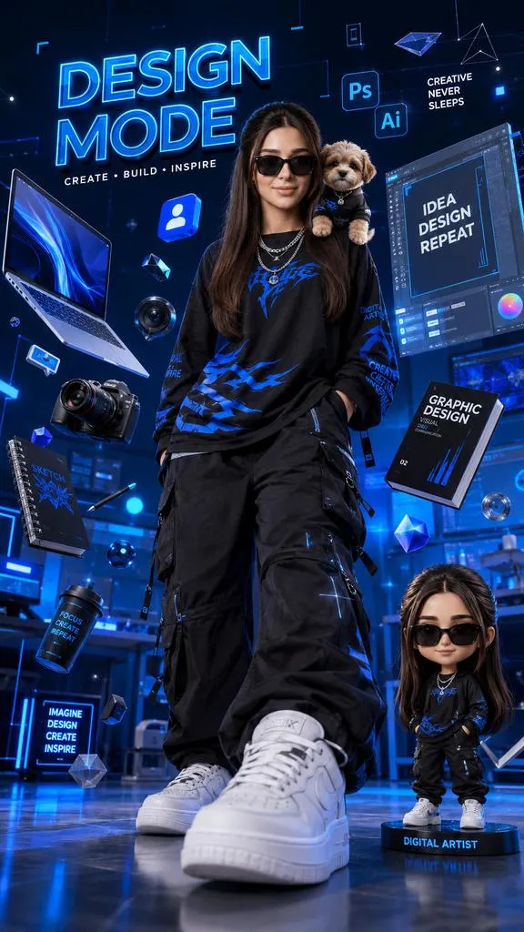 Futuristic 3D Digital Creator Poster