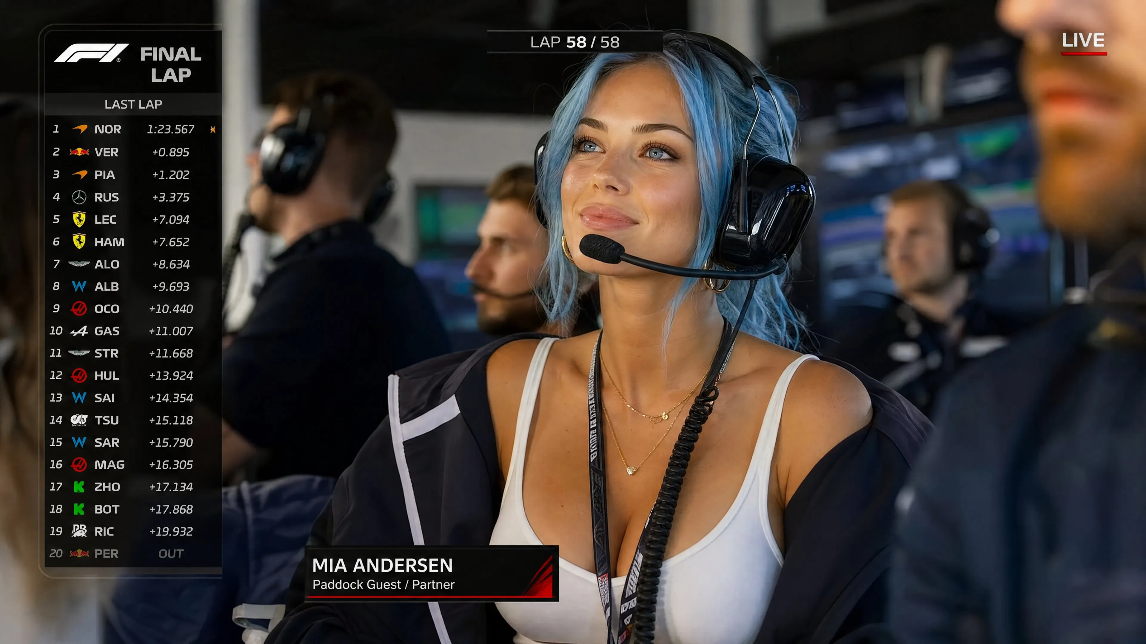 Cinematic F1 Paddock VIP Broadcast Screenshot
