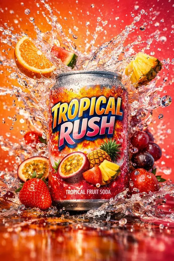 Explosive Dynamic Soda Cans Splash Ad