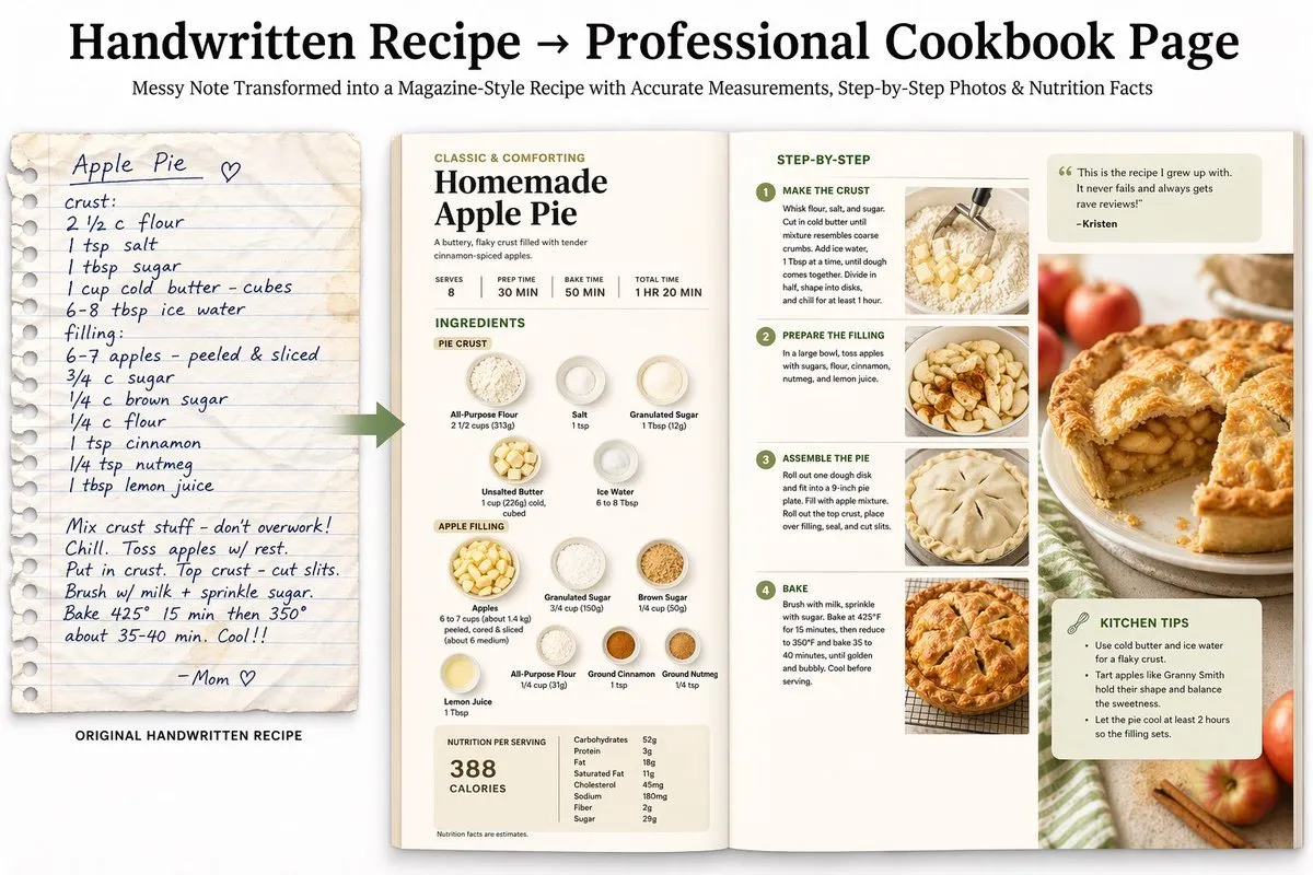 Magazine-Style Recipe Double-Page Spread