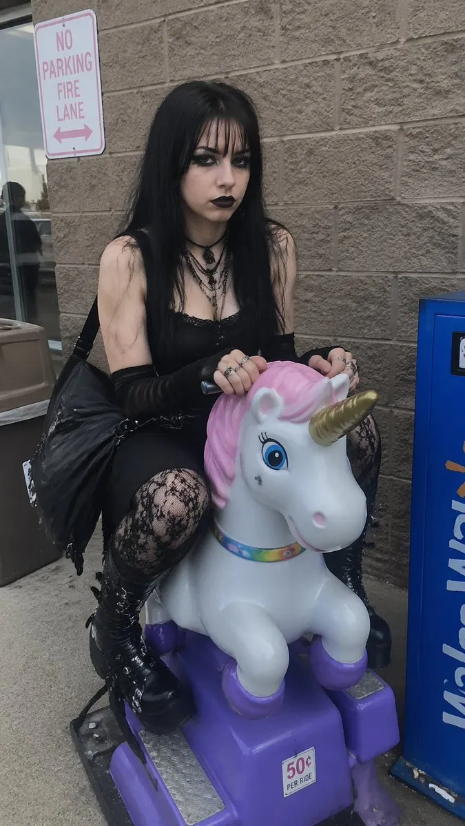 Candid Goth Girl Film Photography Portrait