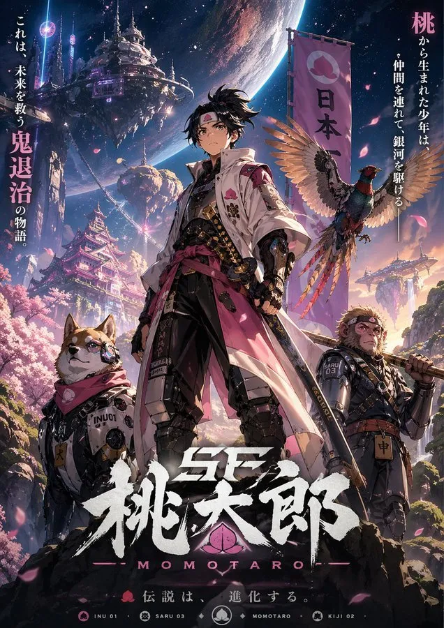 Sci-Fi Momotaro Anime Key Visual