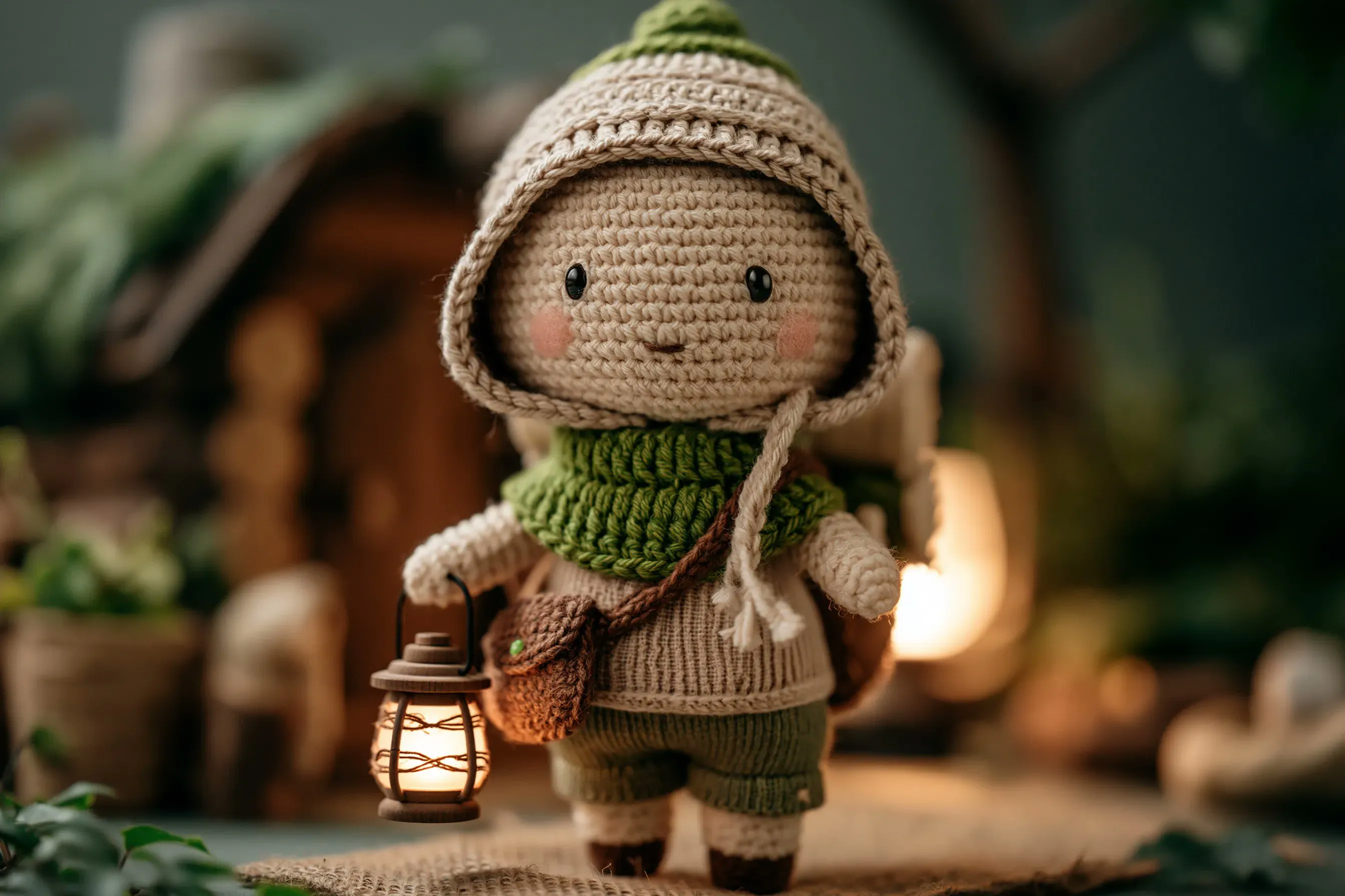 A handcrafted crochet doll of a subject, made with soft yarn...