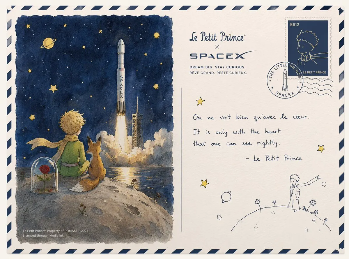 Charming Little Prince x SpaceX Postcard