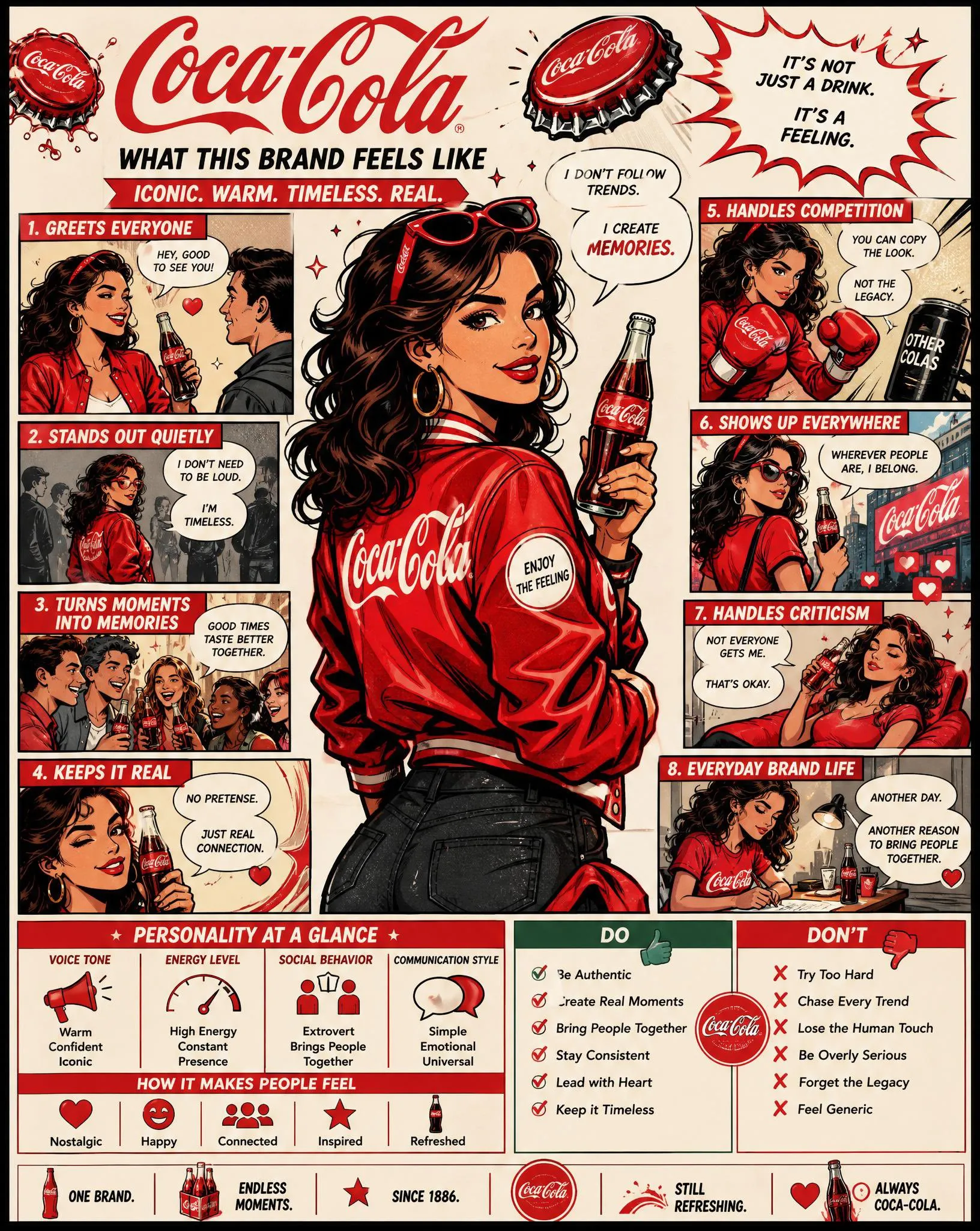 Comic-Style Brand Personality Infographic Poster