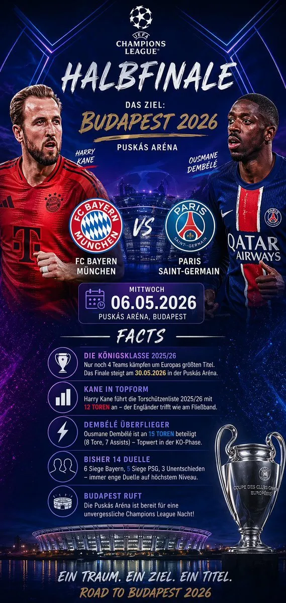 UCL Semifinal Match Infographic Poster