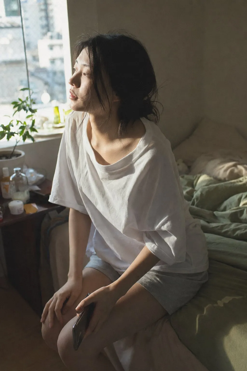 Intimate Japanese Morning Bedroom Portrait