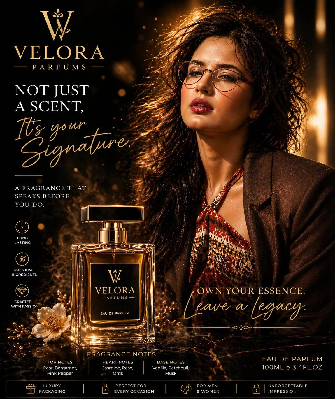Dark Luxury Perfume Campaign Poster