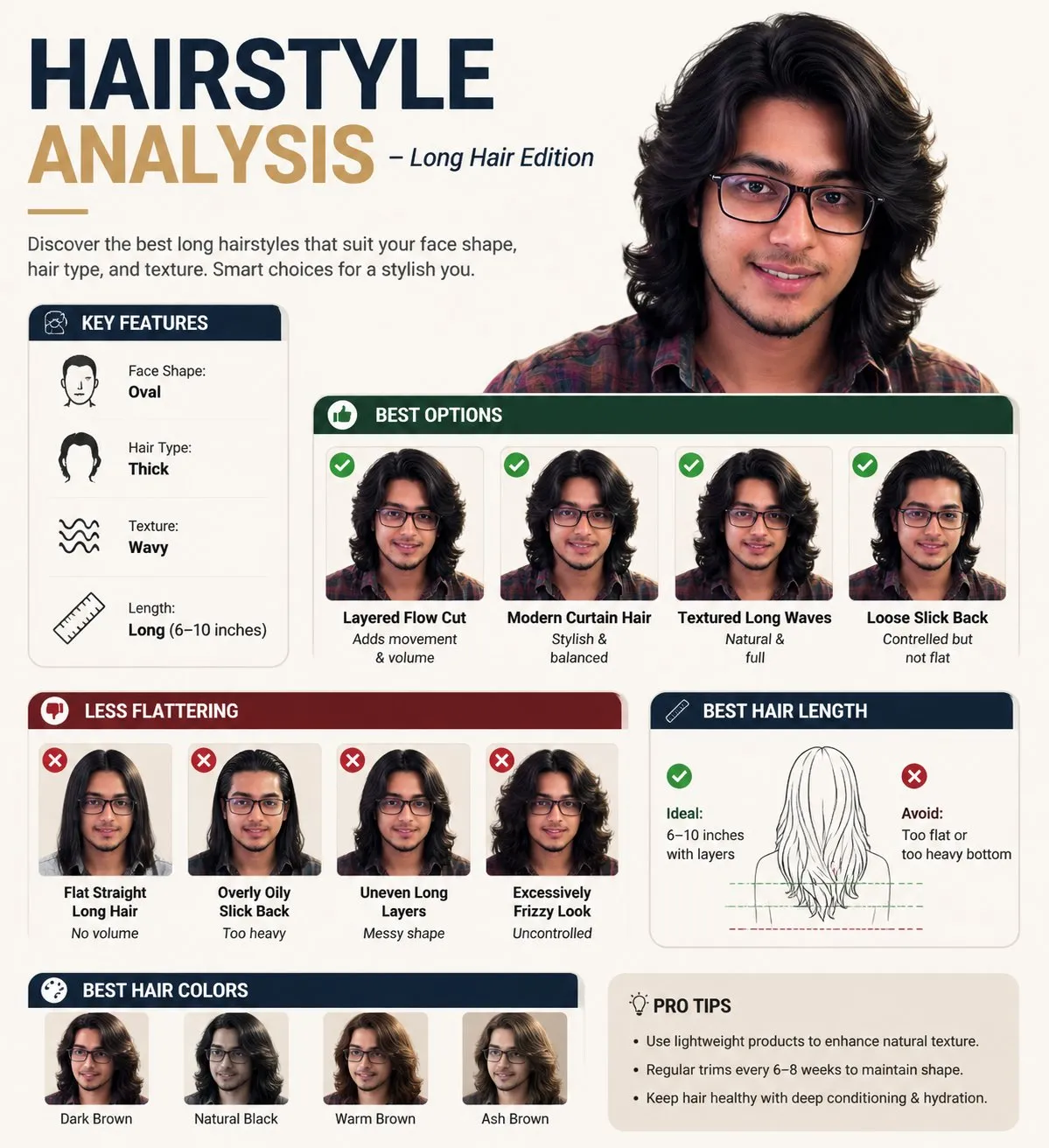 Premium Male Hairstyle Analysis Infographic