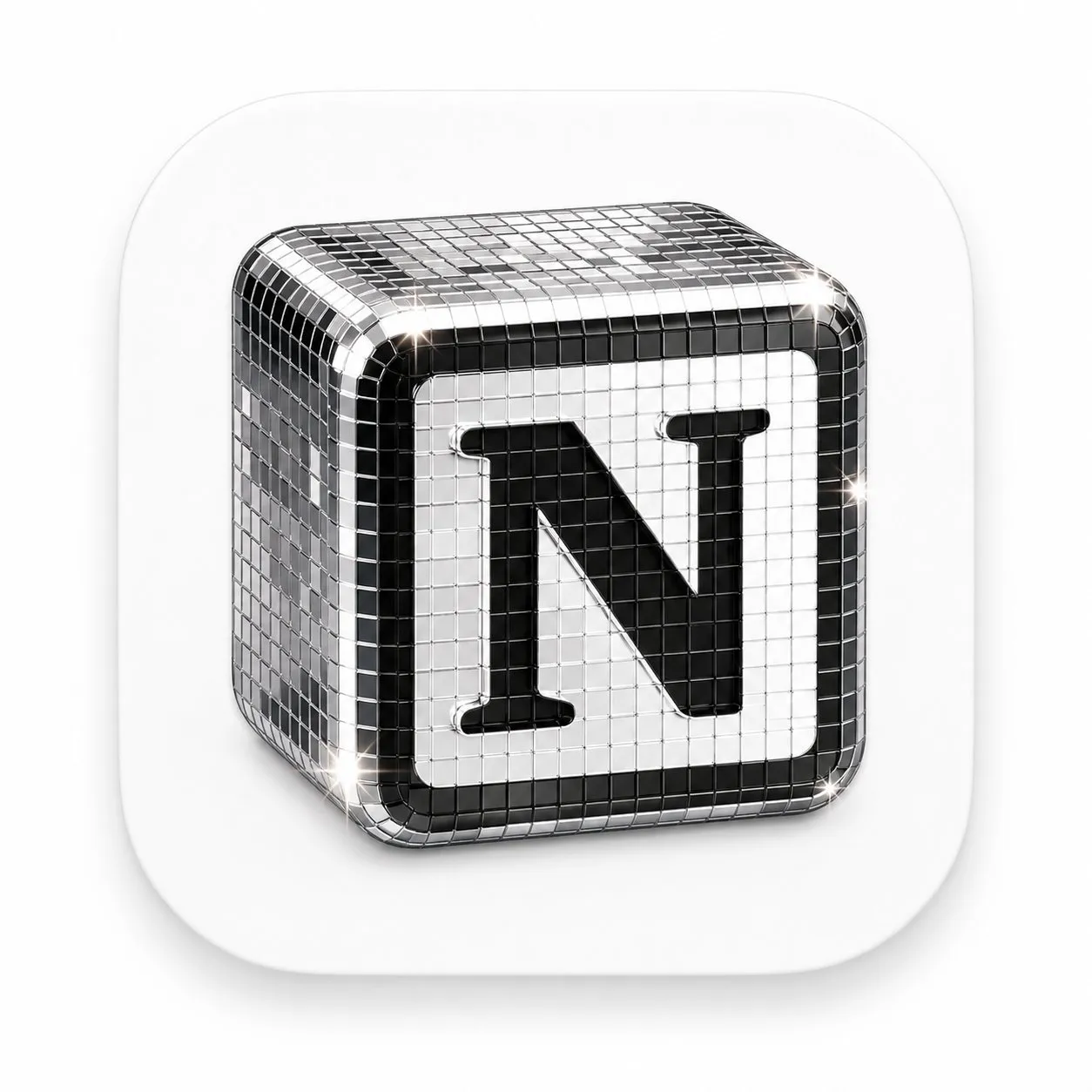 Premium 3D Disco Chrome App Icon