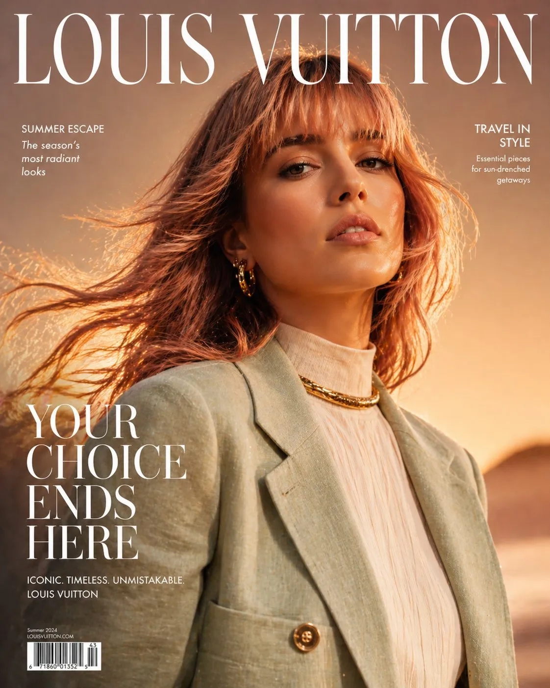 Glamorous Louis Vuitton-Style Magazine Cover
