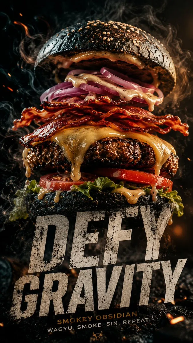 Cinematic and Hyper-Realistic Gourmet Burger