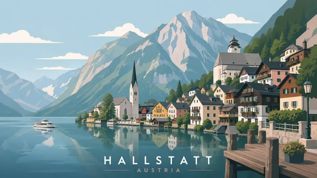 Scandinavian Flat Travel Poster Collection