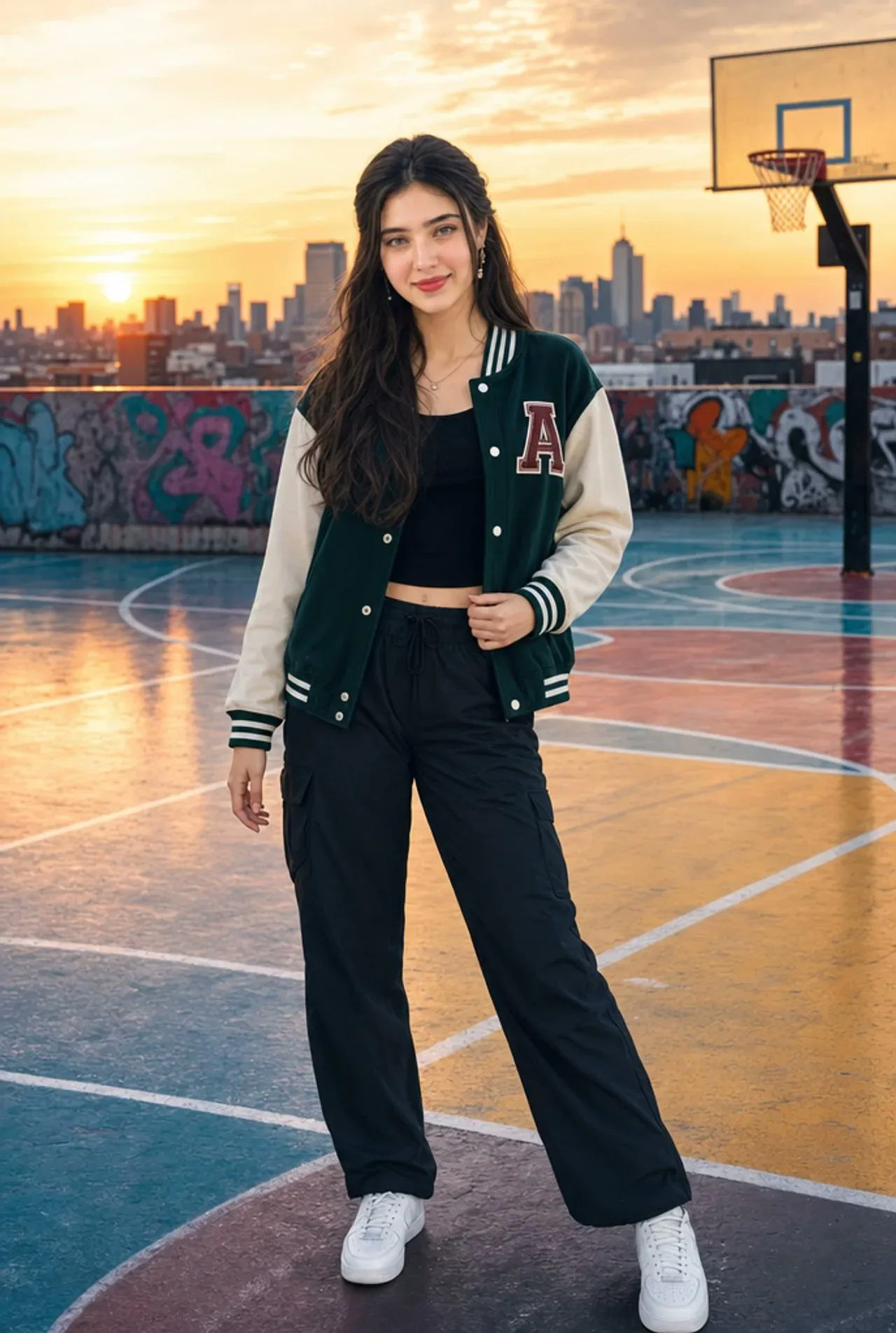 Stunning Rooftop Basketball Court Portrait