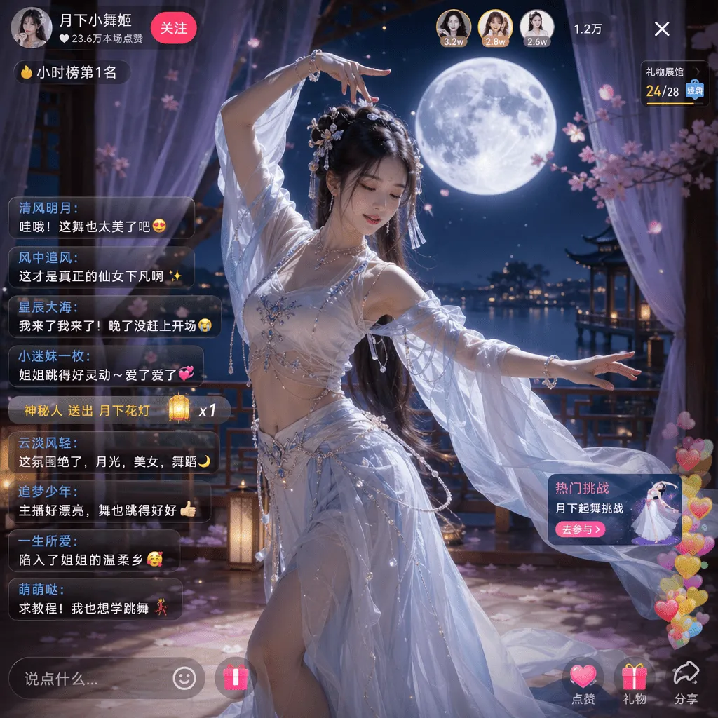 Dreamy Moonlit Beauty Dance Livestream Screenshot