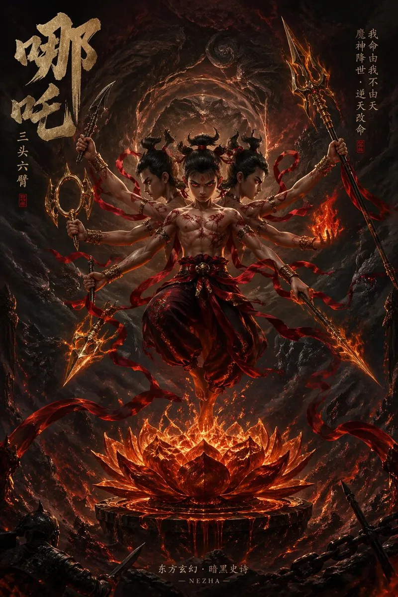 AI-Generated Creative Nezha Dark Fantasy Novel