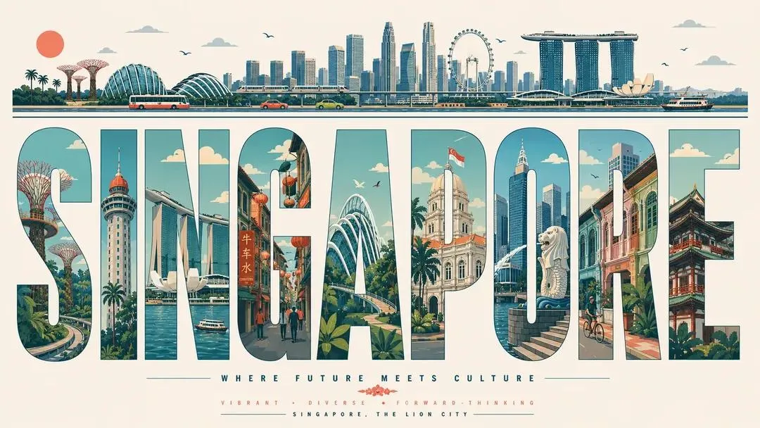 Stunning City Travel Poster with Typography Landmarks