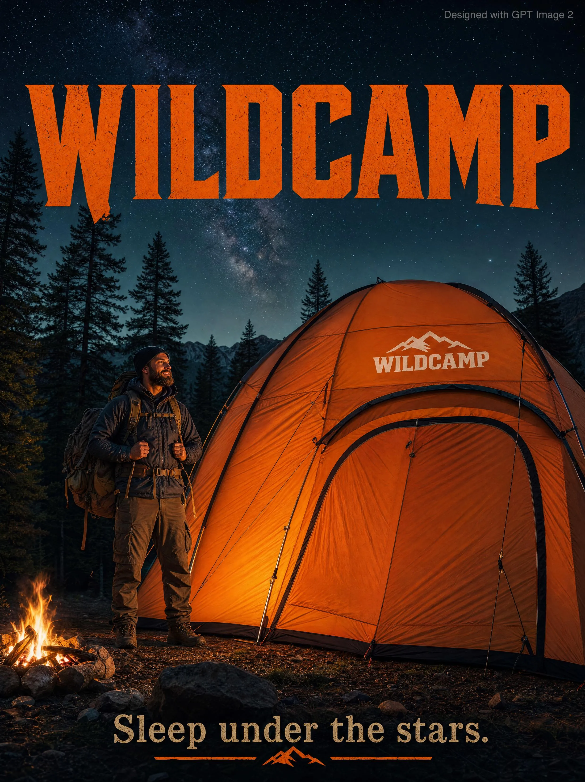 Cinematic Starry Night Camping Adventure Ad