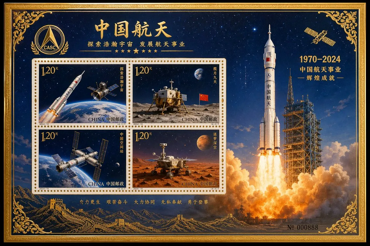 Creative China Aerospace Commemorative Stamp
