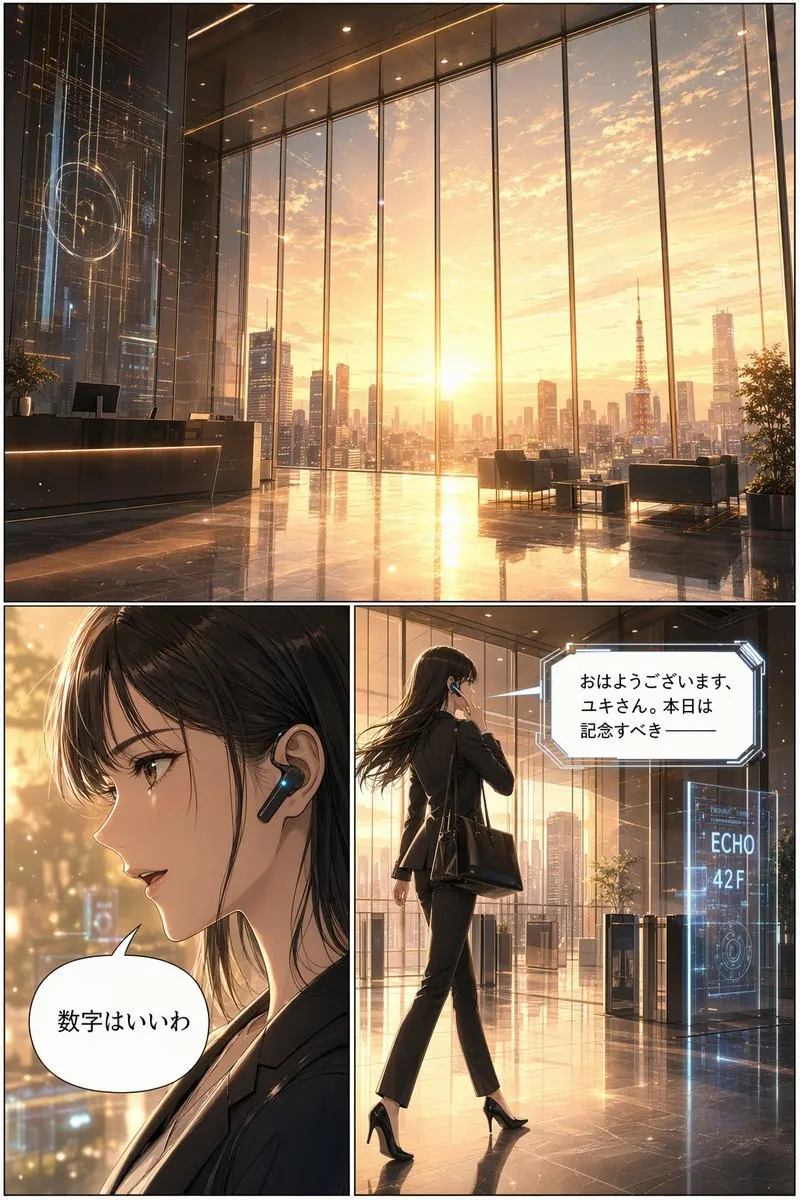 Futuristic Corporate Manga Panel