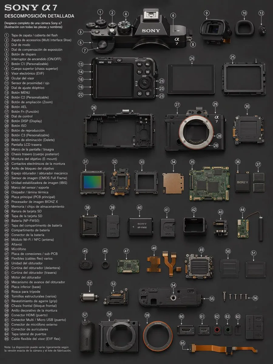 AI-Generated Poster Sony A7 Exploded View