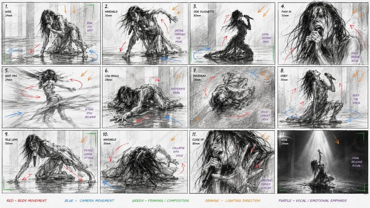 Raw Contemporary Dance Performance Storyboard