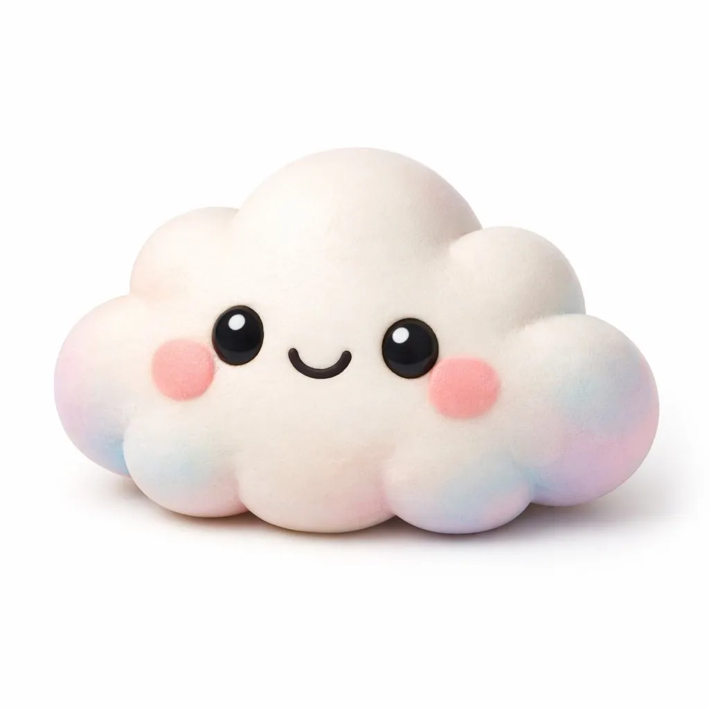 Kawaii 3D Cloud Character Render