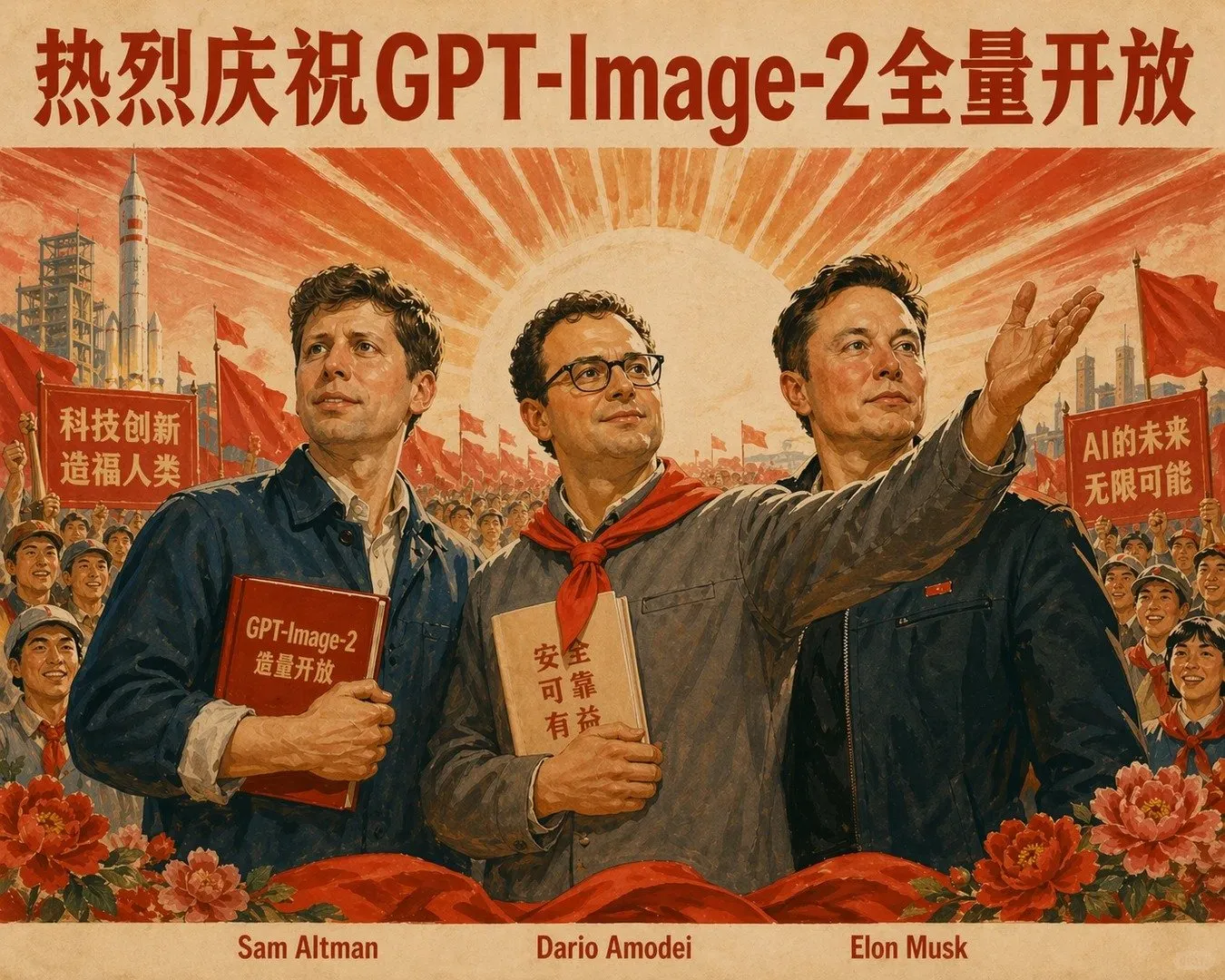 Retro 80s Tech Celebration Propaganda Poster