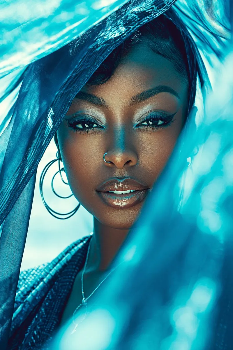 Stunning Luxury Black Beauty Editorial Portrait