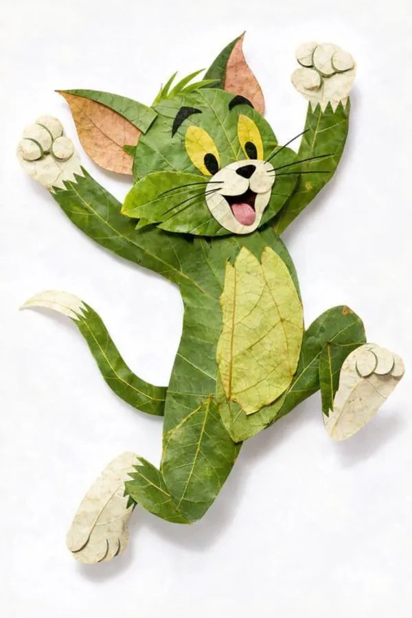 Creative Leaf Collage Character Artwork