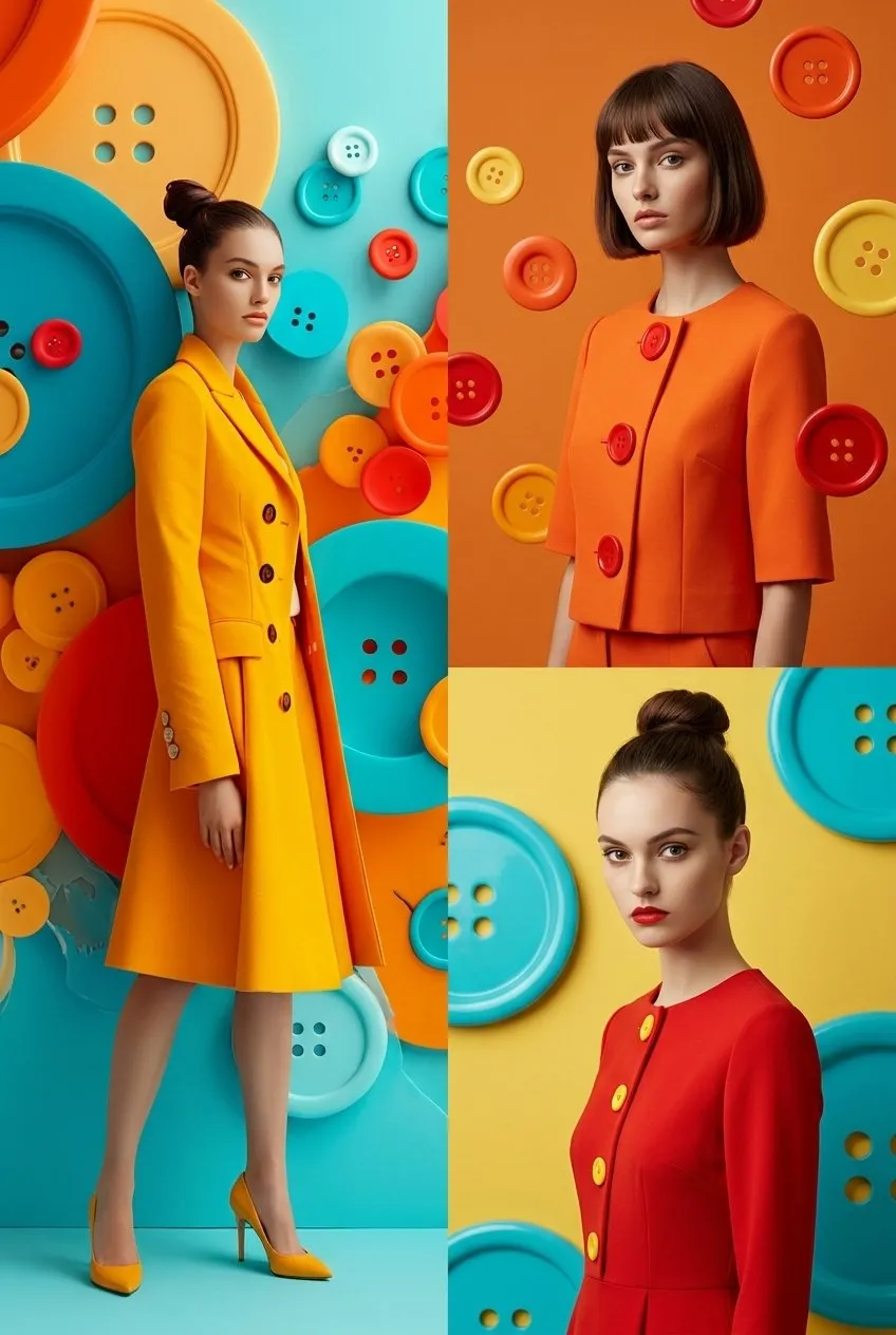 Surreal Oversized Button Fashion Editorial