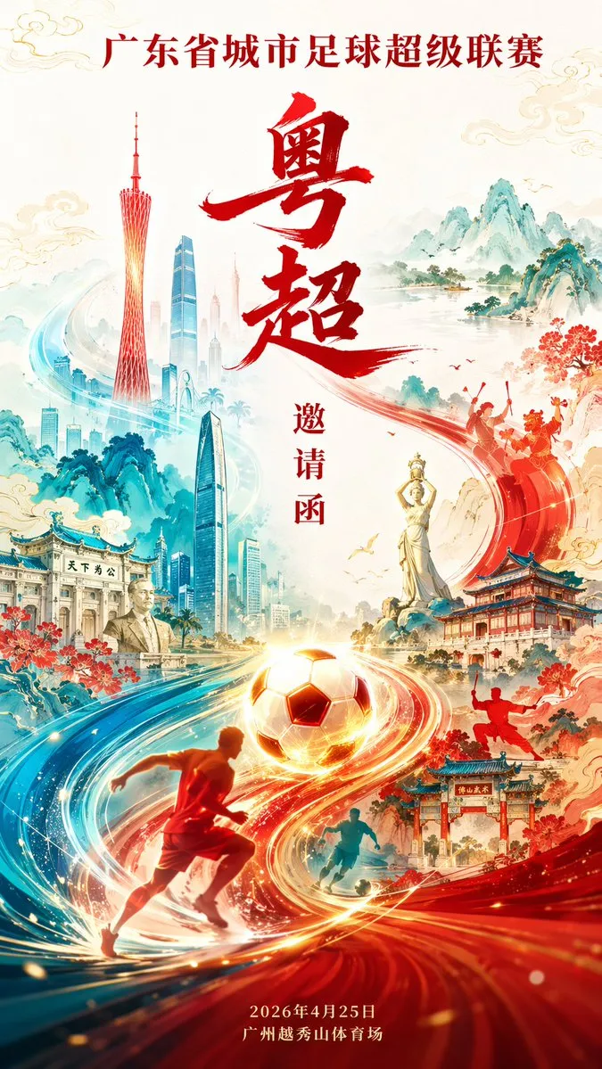 Poster Guangdong Super League Invitation Design