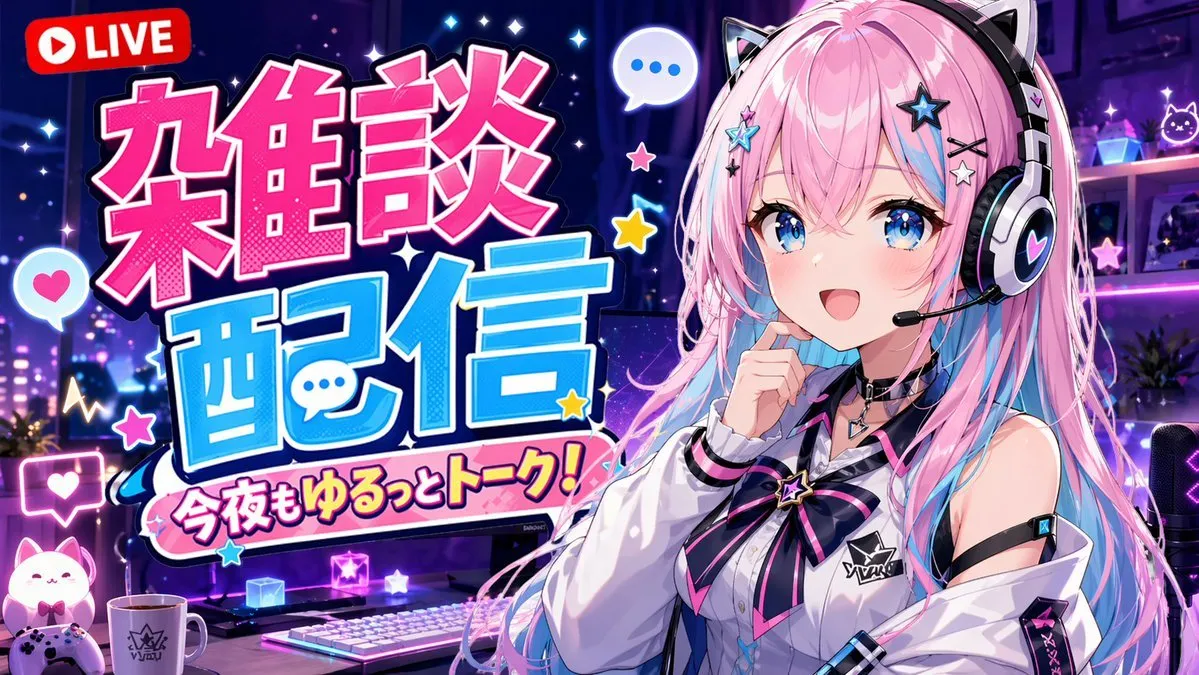 Neon Gaming VTuber Stream Thumbnail