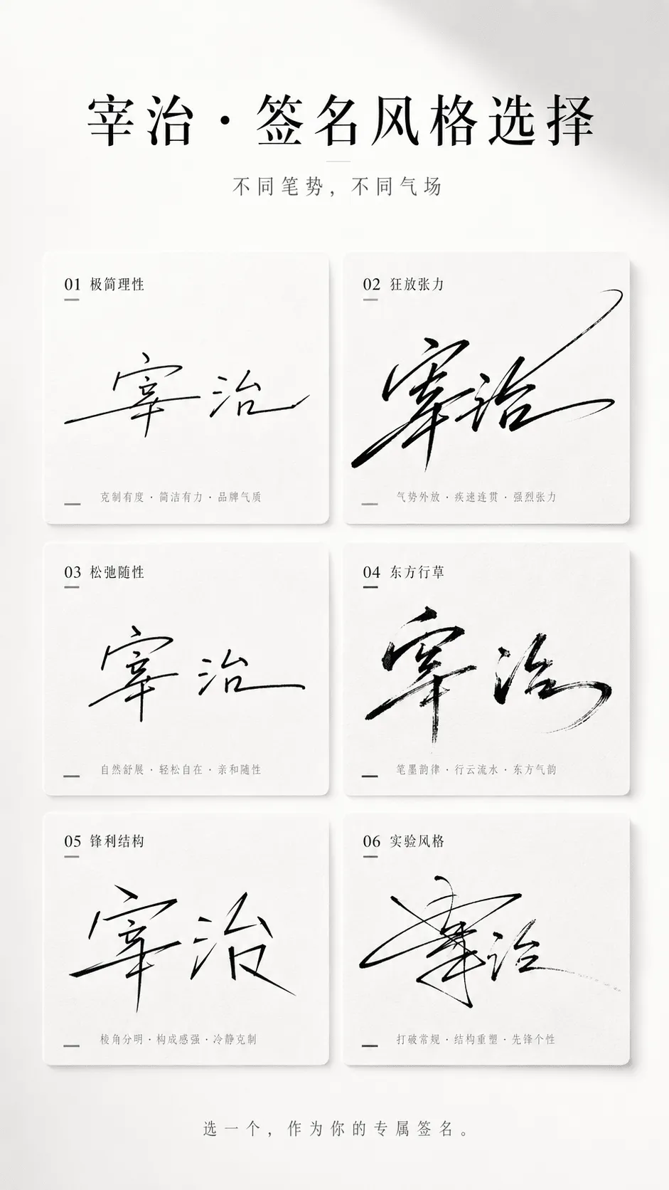 Elegant Multi-Style Signature Design Poster