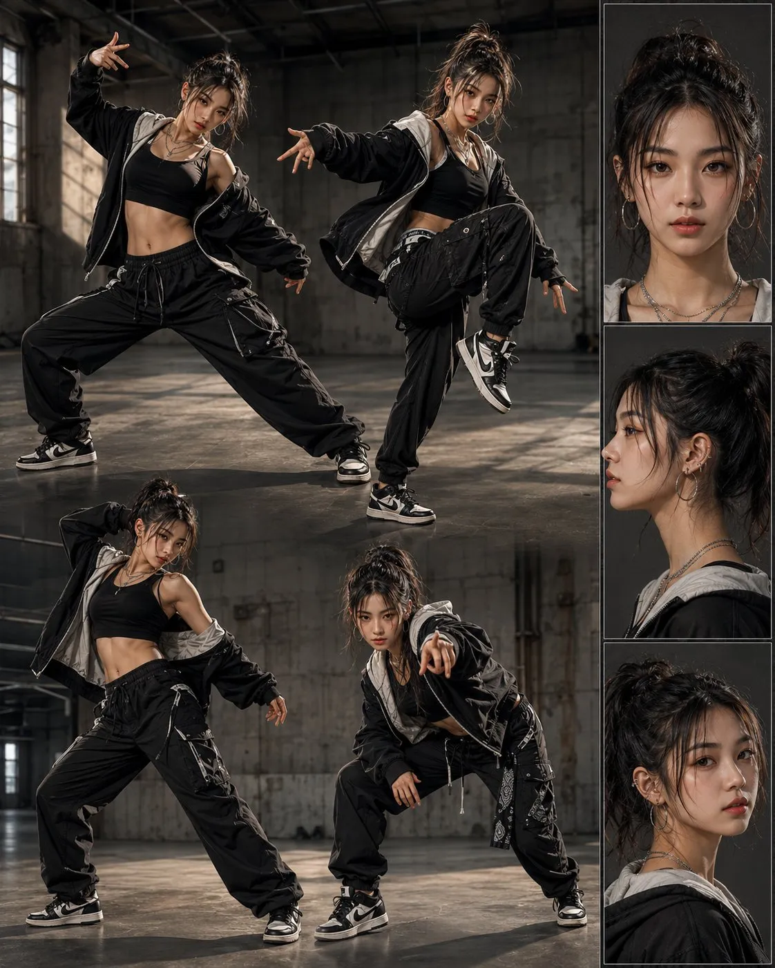 Dynamic Street Dancer Character Reference Sheet