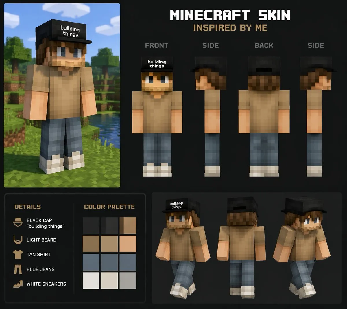 Custom Minecraft Character Skin Design
