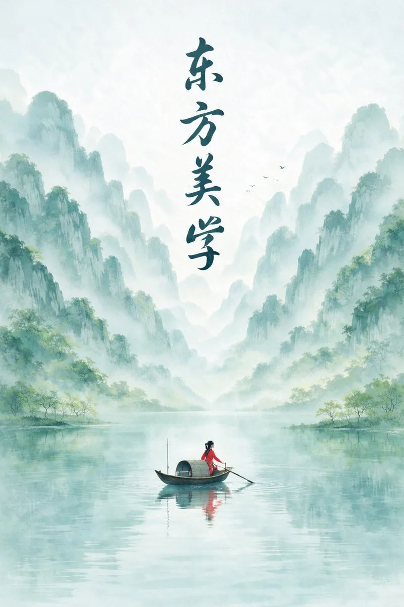 Dreamy Ink Wash Mountain Landscape Poster