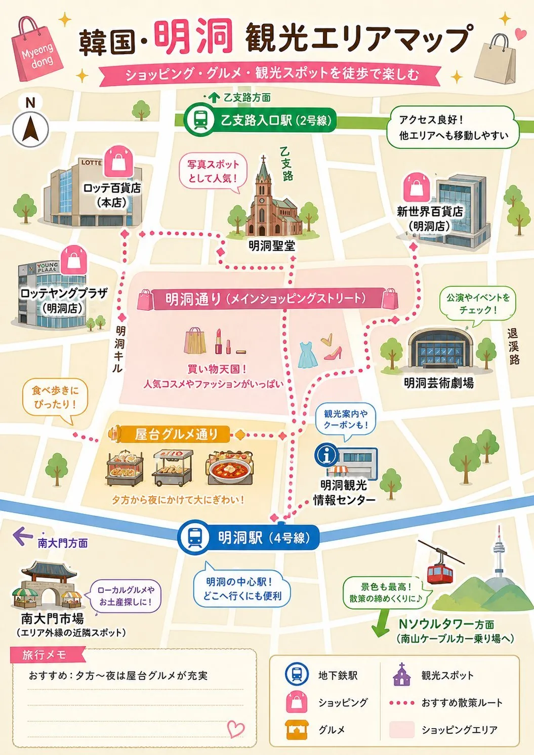 Illustrated Japanese Tourism Area Map