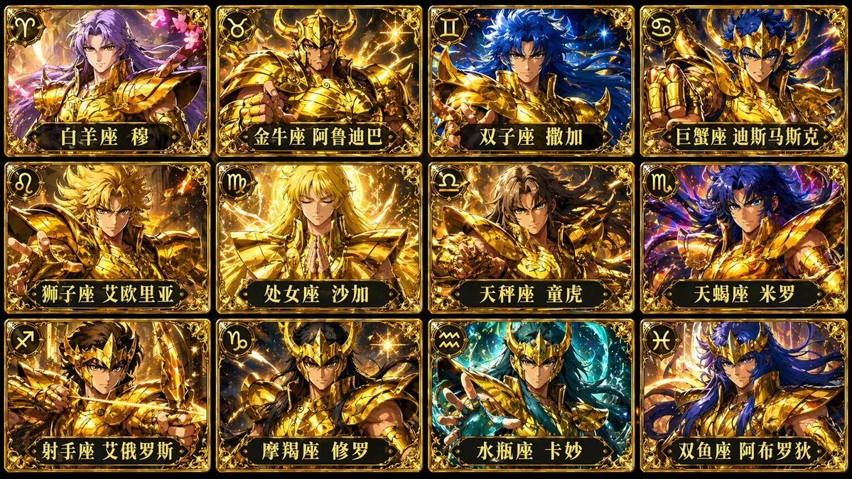 Saint Seiya Gold Saints 12-Card Collection