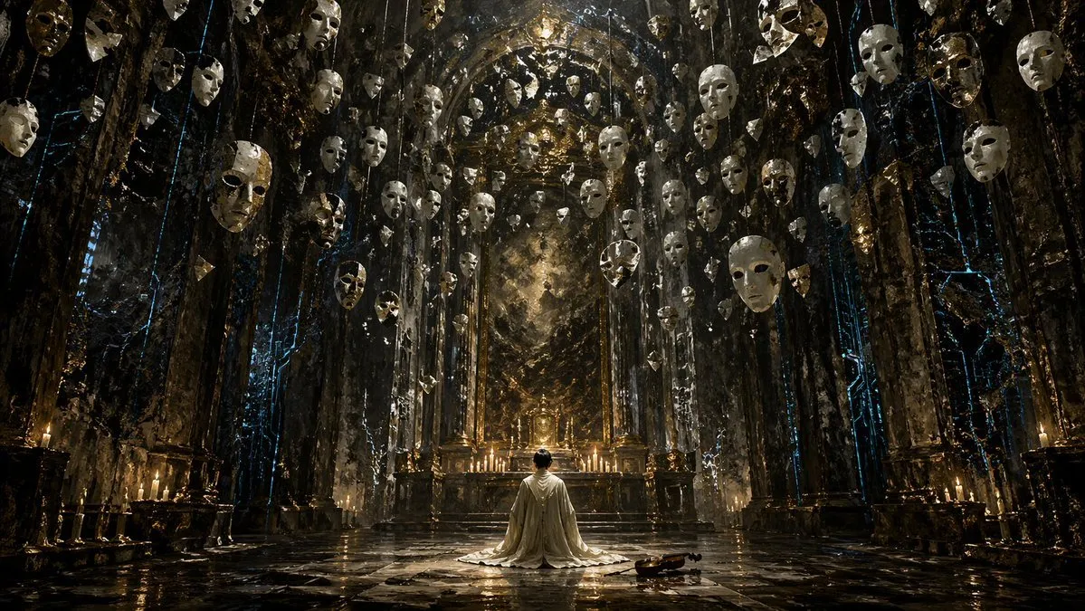 Cinematic Dark Gothic Cathedral Scene