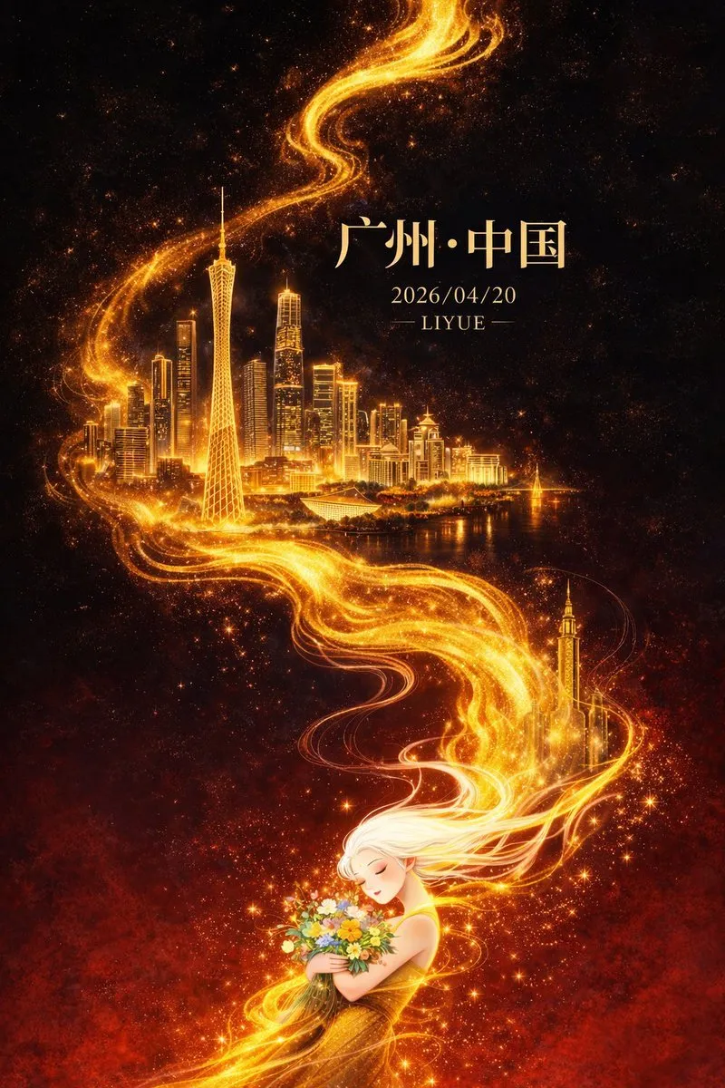 Stunning Oriental Fantasy Guangzhou City Poster