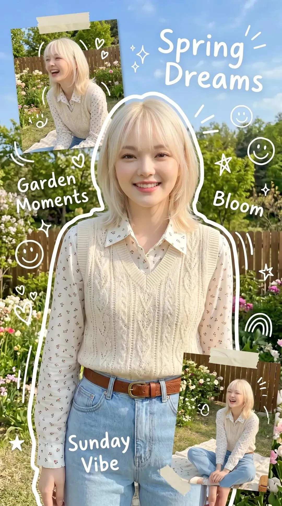Dreamy Korean Spring Scrapbook Poster