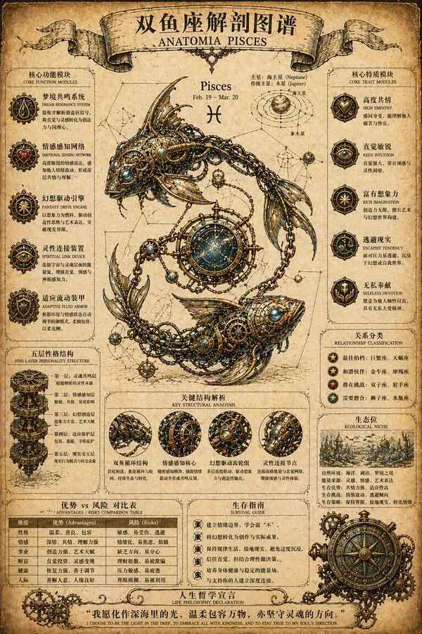 Steampunk Sagittarius Constellation Anatomy