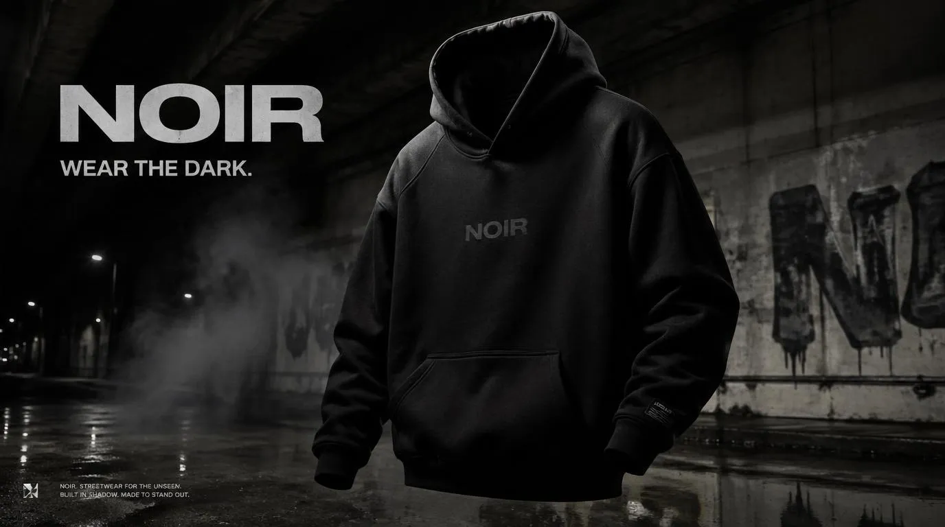 Edgy NOIR Streetwear Campaign Poster