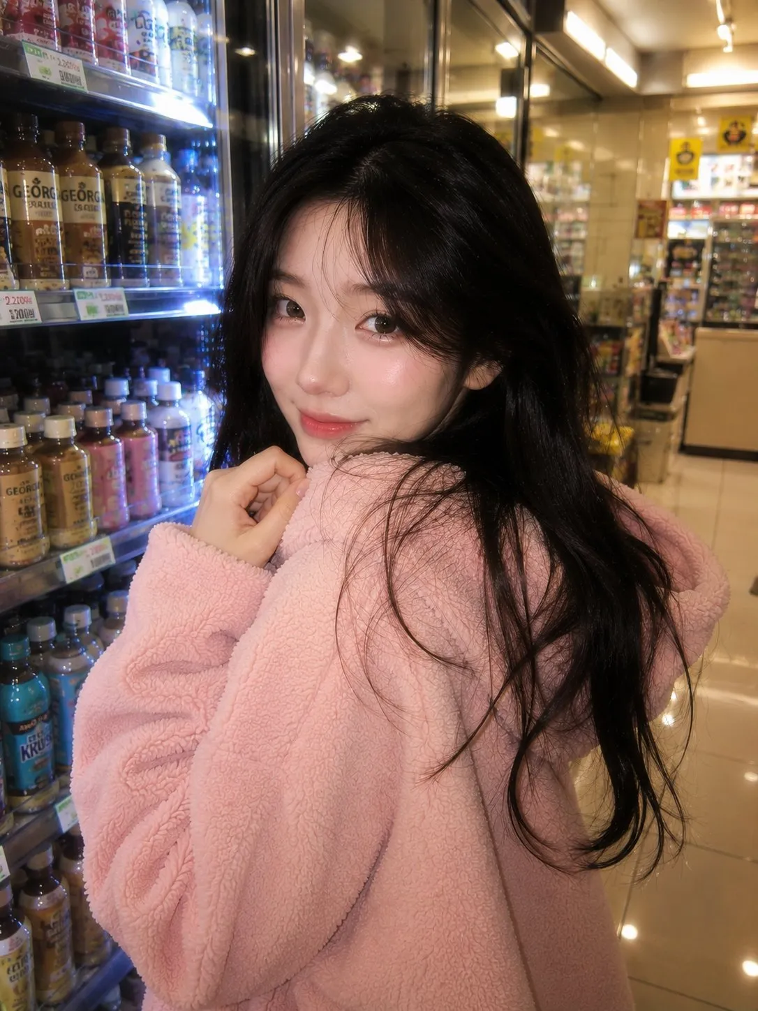 Cozy Korean Convenience Store Night Portrait