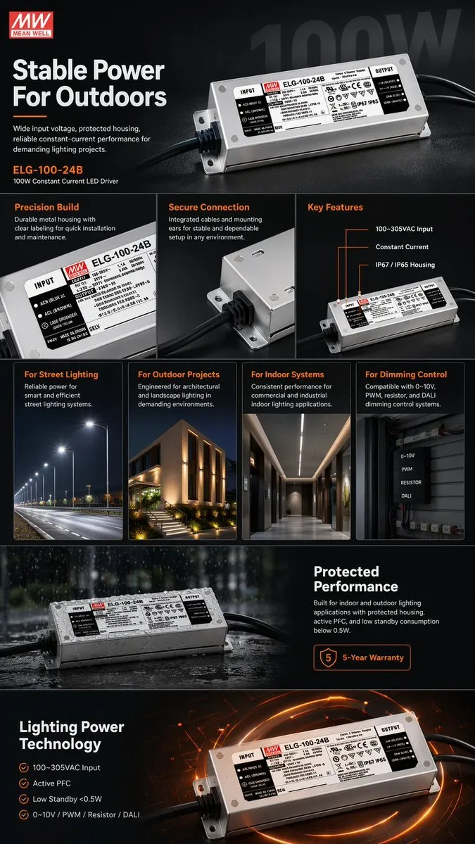 Industrial LED Driver Product Infographic