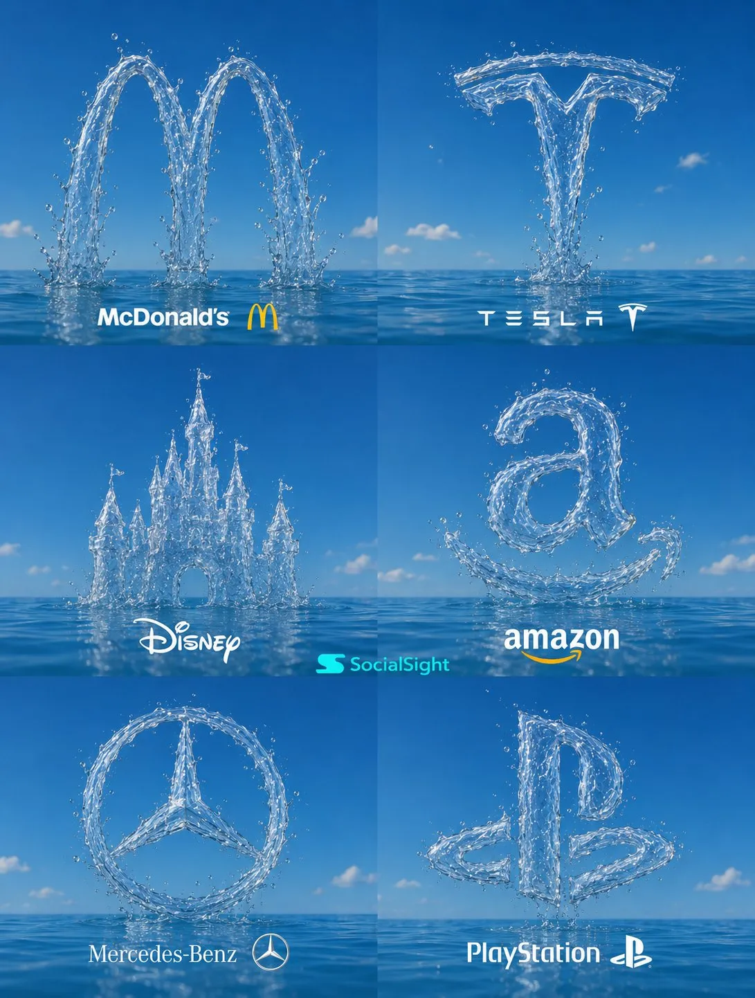 Stunning Water-Formed Brand Logo Art