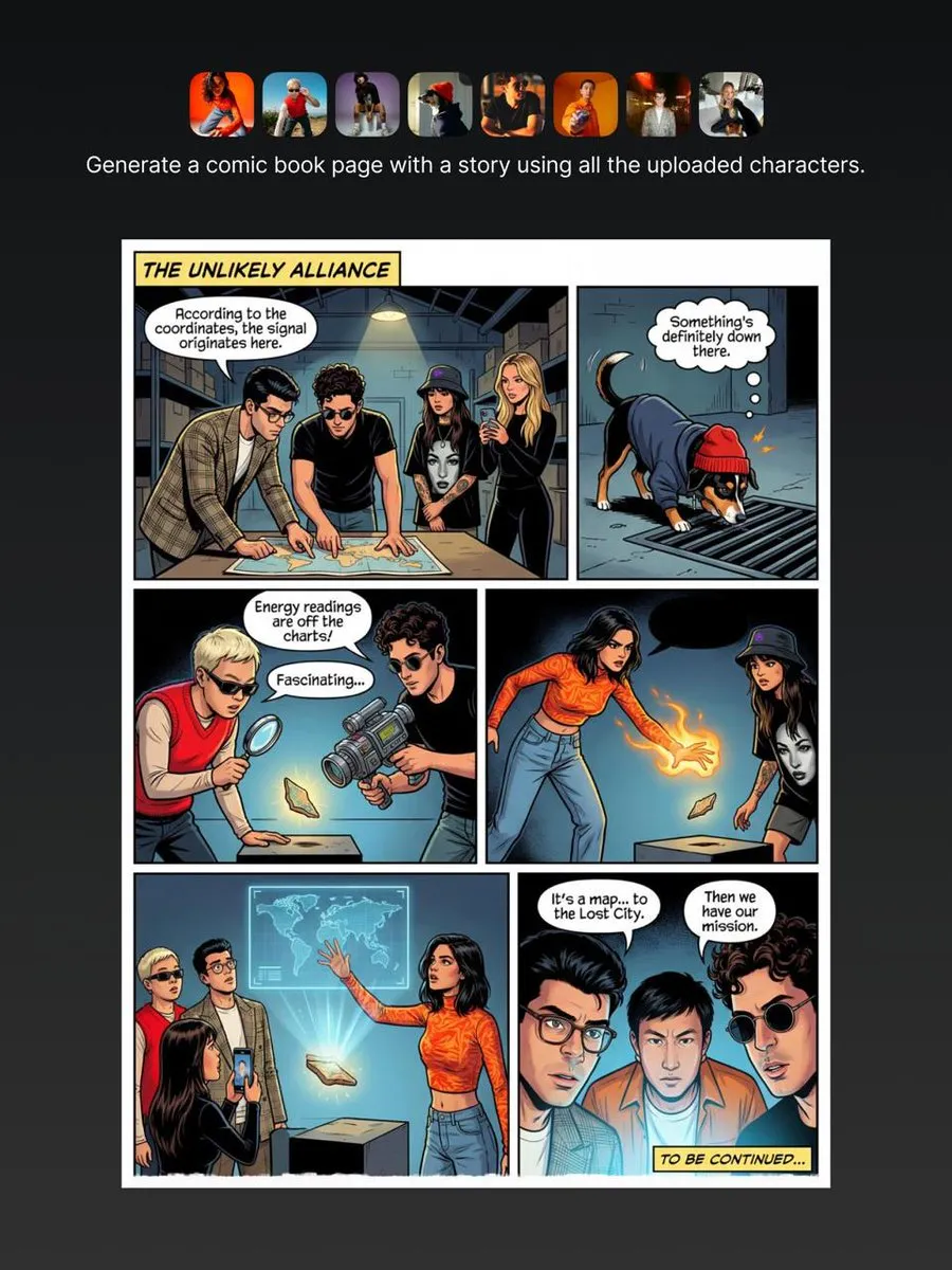 Comic Book Adventure: Young Team on a Lost City Mission