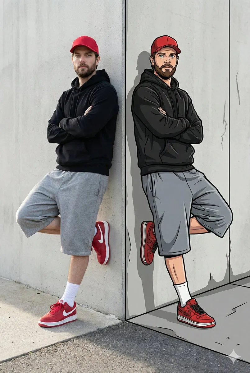 Casual Man: Photorealistic Photo to Vector Art Character
