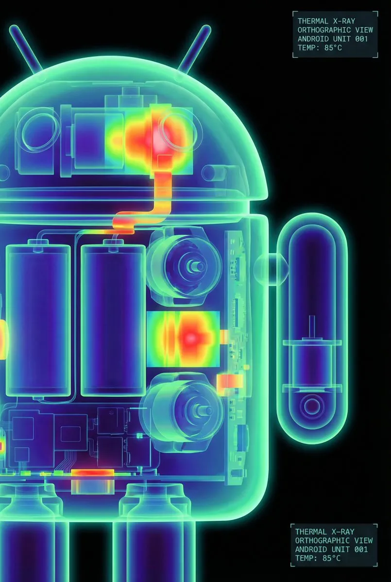 Bugdroid Internal Scan | Sci-Fi Thermal X-Ray Robot Art